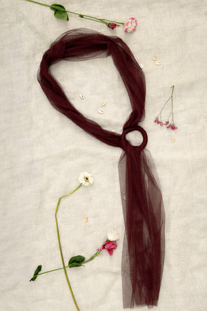Burgundy Tulle Accessory